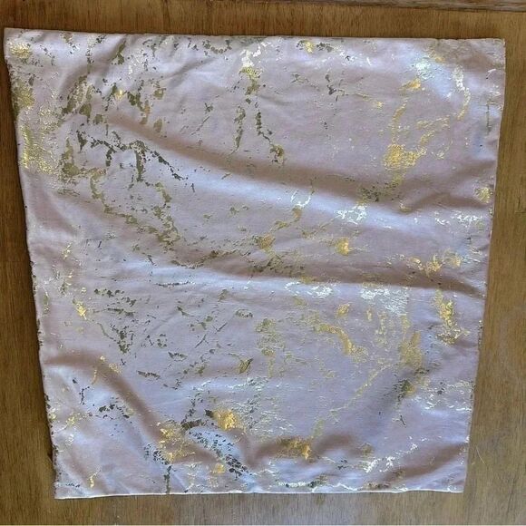 Pink and gold 19” decorative pillow cover - Picture 2 of 5